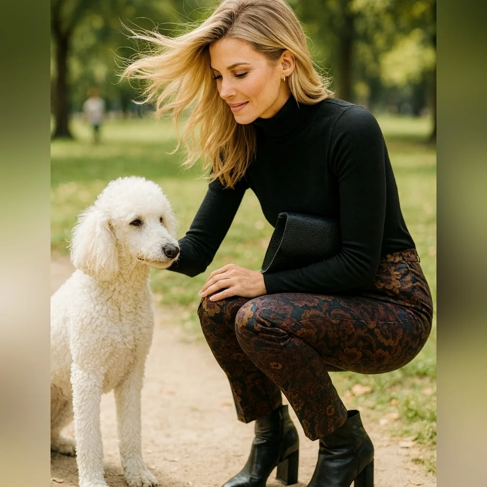 Stylish Brocade Print Pants - Picture 3 of 13